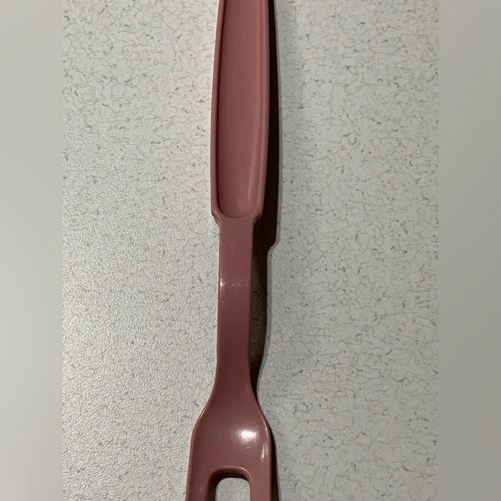 Vintage Pink EKCO MEAT SERVING FORK Utensil Nylon 11” Serving Kitchen Tool Nice